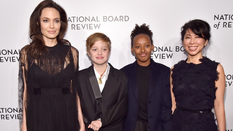 Angelina Jolie with Shiloh and Zahara