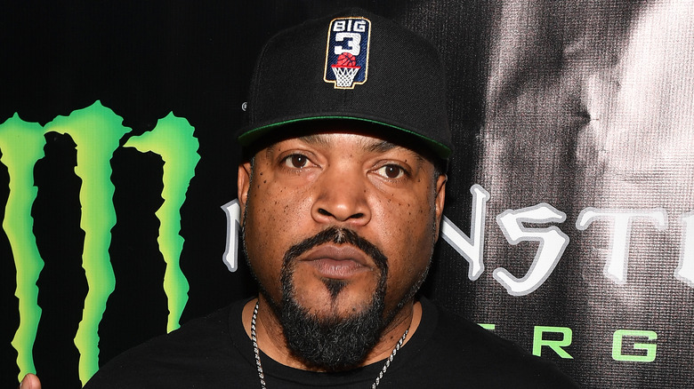 Ice Cube looking serious in a cap