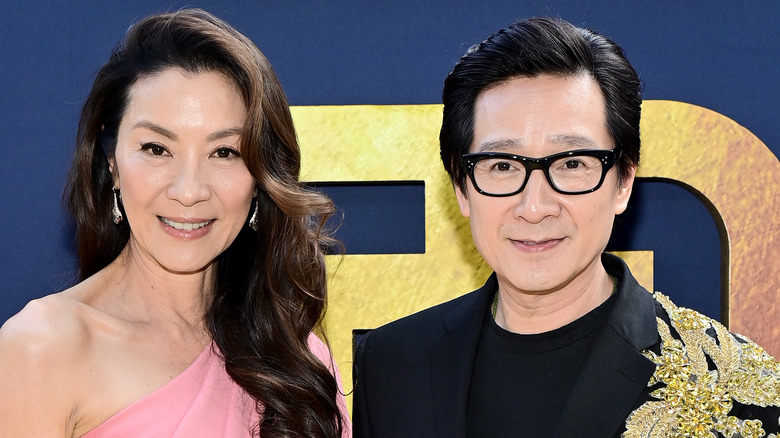 Ke Huy Quan posing with Michelle Yeoh