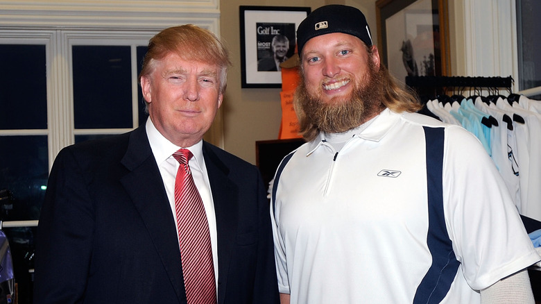 Donald Trump and Nick Mangold together in 2011