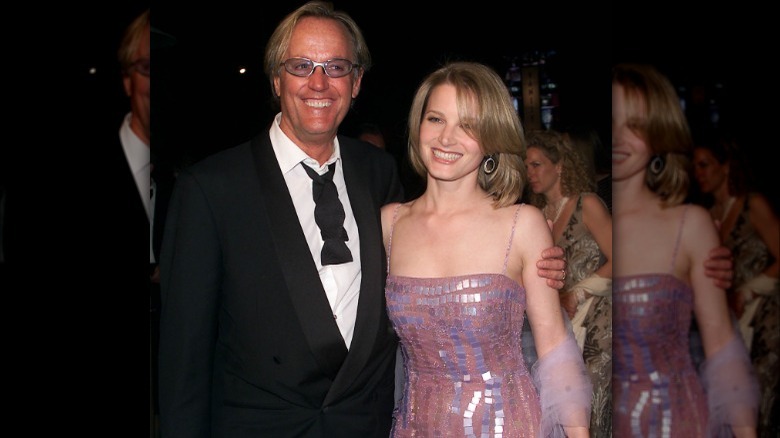 Peter Fonda smiling with Jane Fonda