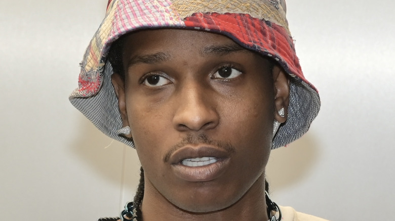 A$AP Rocky posing for cameras