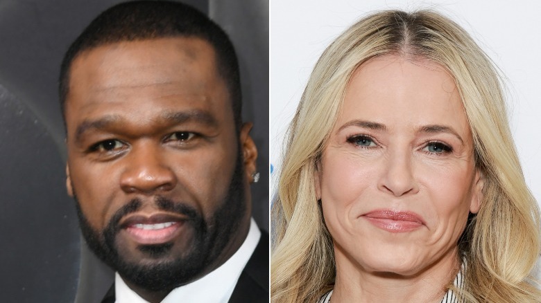 50 Cent and Chelsea Handler split images