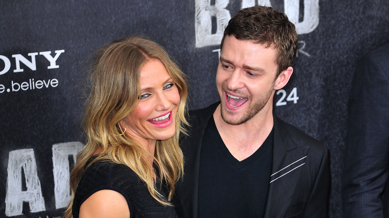 Cameron Diaz and Justin Timberlake laughing