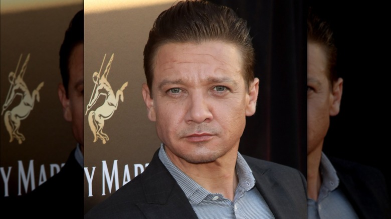 Jeremy Renner with serious expression