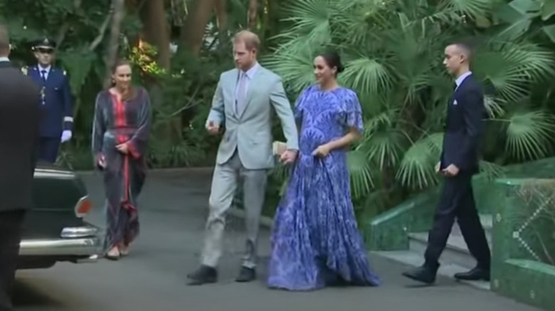 Meghan Markle blue dress in Morocco