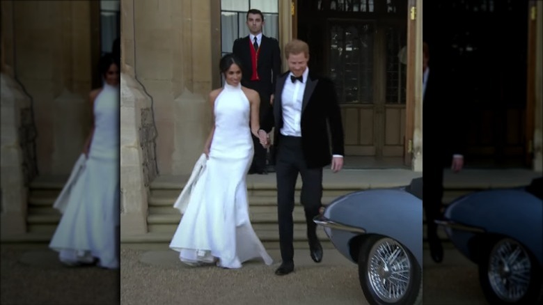 Meghan Markle and Prince Harry going to their reception