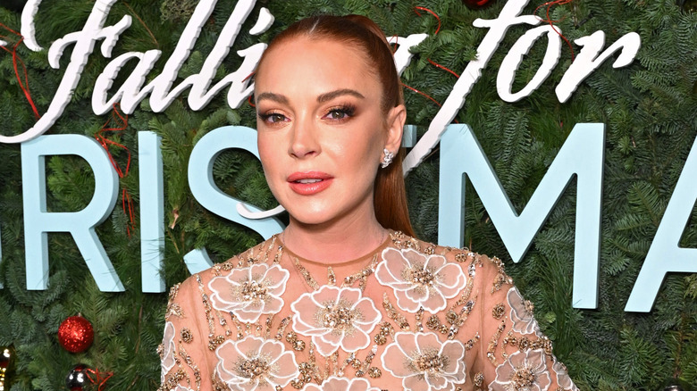 Lindsay Lohan at fan screening of Falling for Christmas in 2022