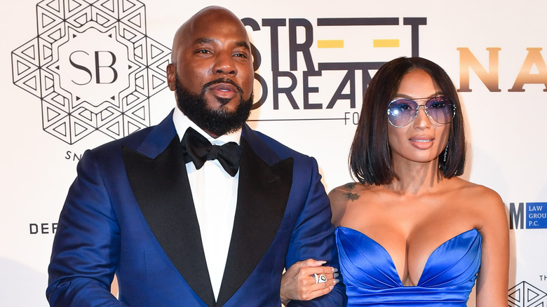 Jeezy and Jeannie Mai in all blue