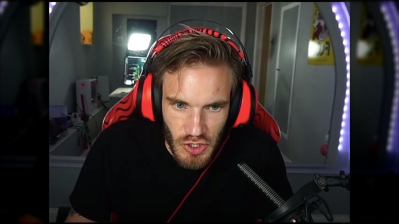 Screenshot of PewDiePie playing a game on YouTube