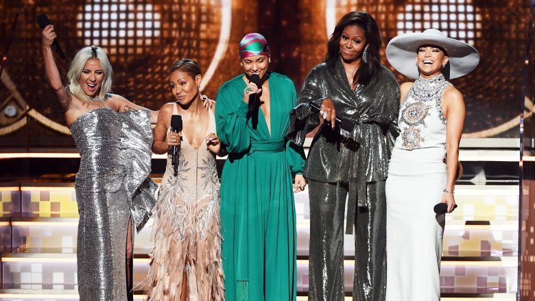 Lady Gaga, Jada Pinkett Smith, Alicia Keys, Michelle Obama, and Jennifer Lopez