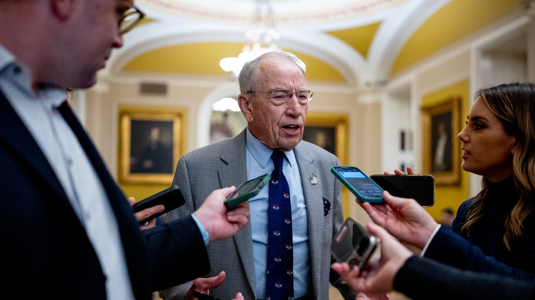 Chuck Grassley being interviewed