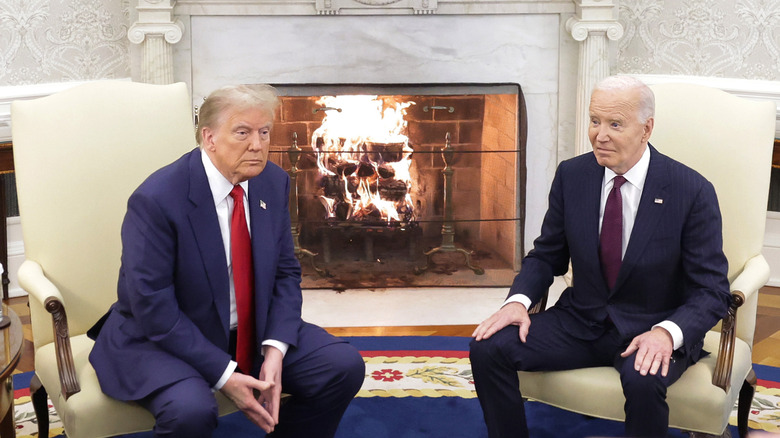 Donald Trump and Joe Biden meeting