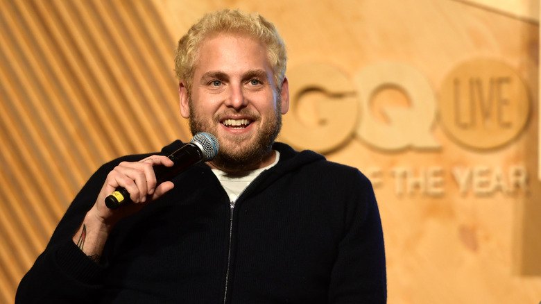 Jonah Hill speaking on stage