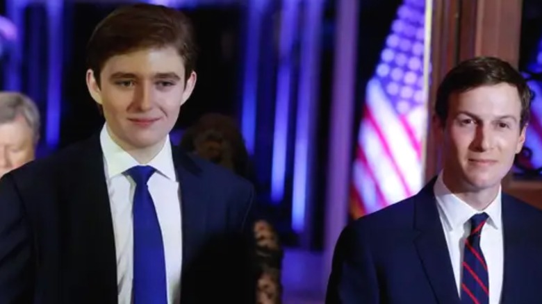 Barron Trump Jared Kushner smiling