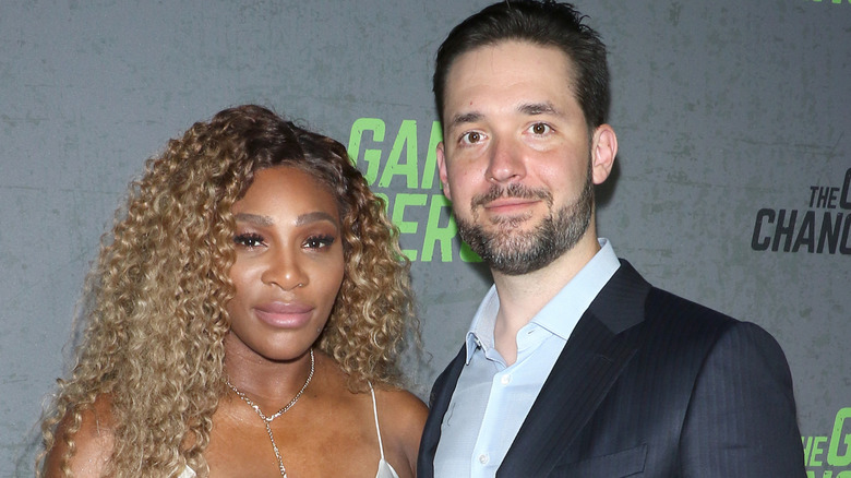 Serena Williams poses with Alexis Ohanian in 2019