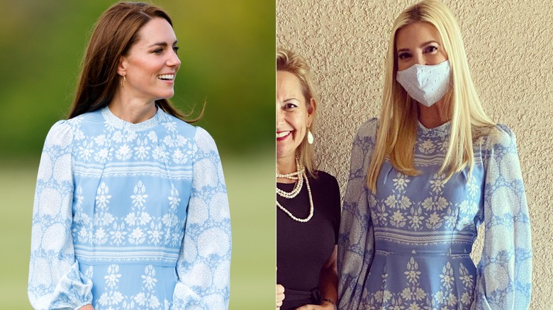 Kate Middleton, Ivanka Trump blue dress long sleeves