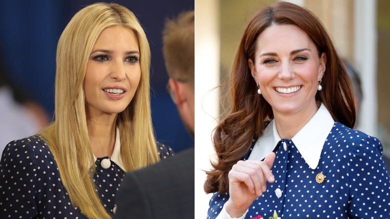 Ivanka Trump, Kate Middleton blue dress white polka dots