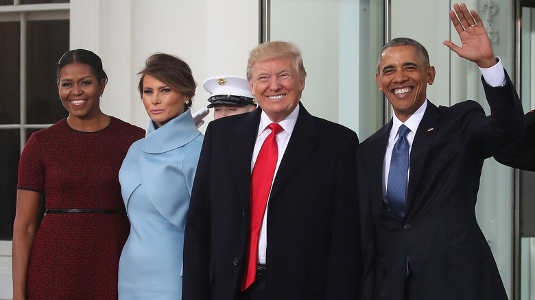 Michelle Obama, Melania Trump, Donald Trump, Barack Obama