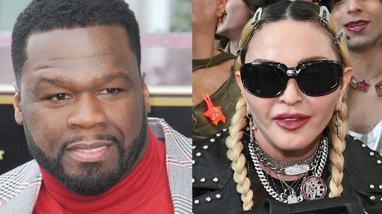 50 cent and madonna pictured side by side 