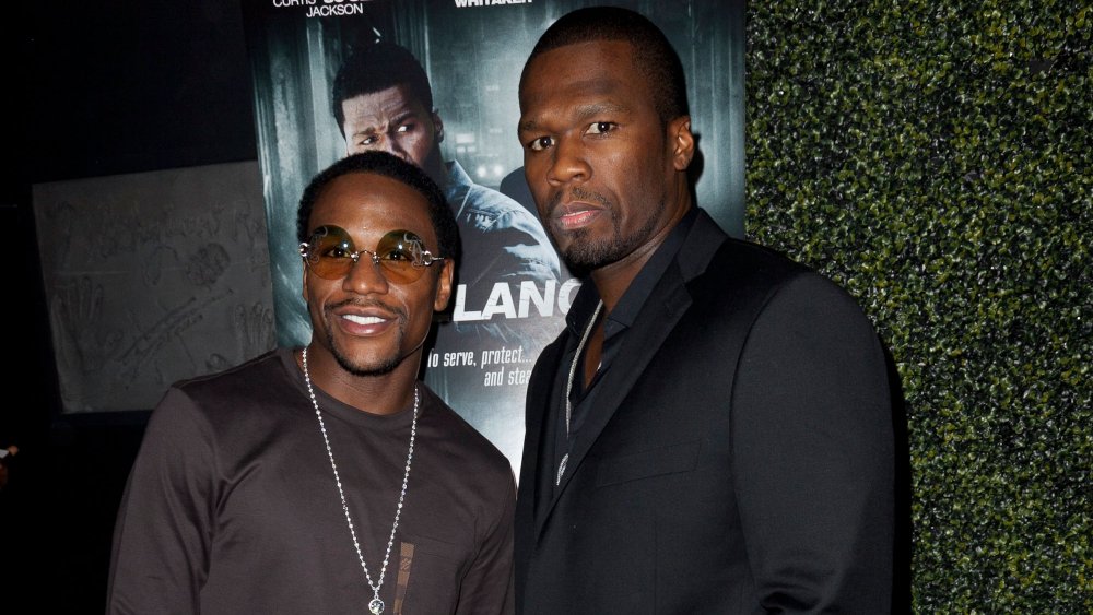 Floyd Mayweather and 50 Cent at a movie premiere