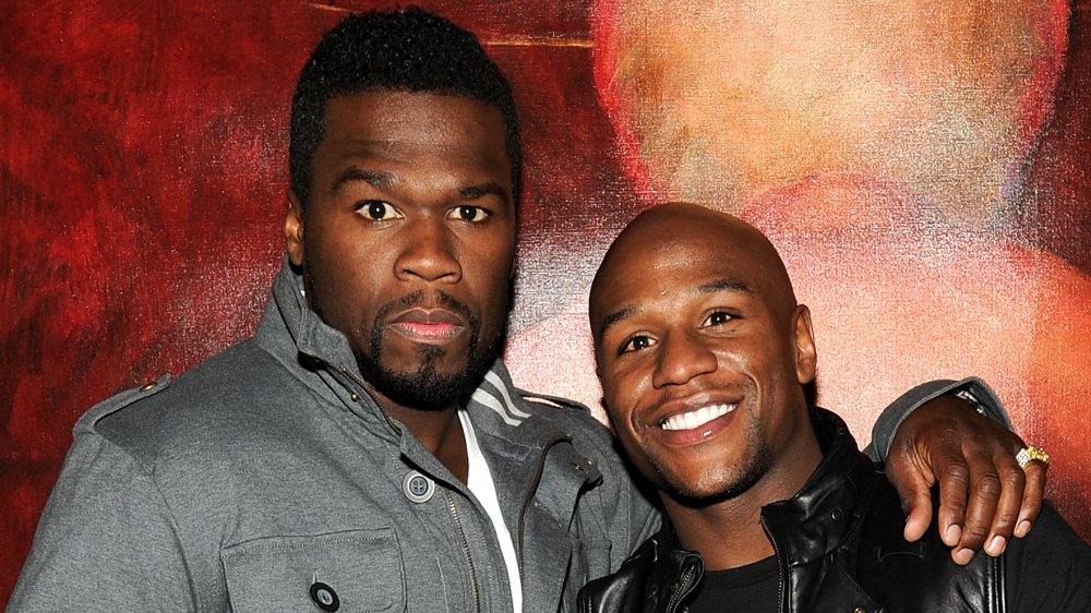 50 Cent and Floyd Mayweather at a screening of Scream 4