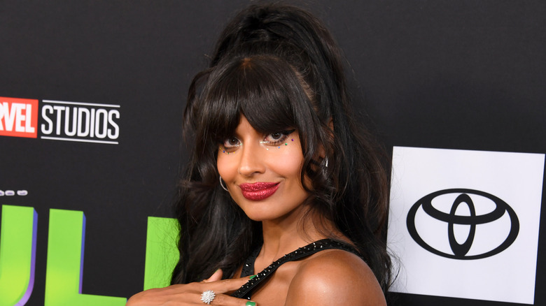 Jameela Jamil poses