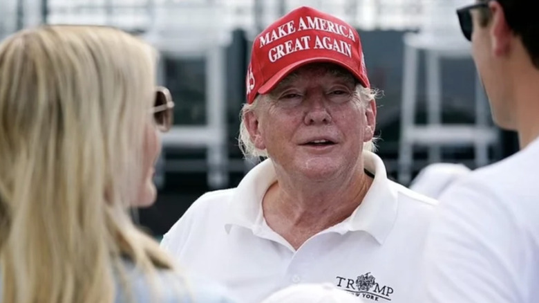 Donald Trump wearing white shirt