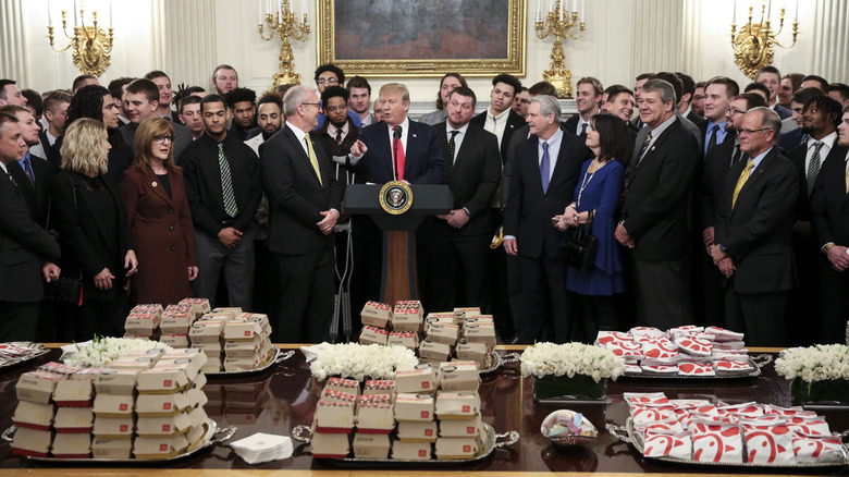 Donald Trump at fast food banquet