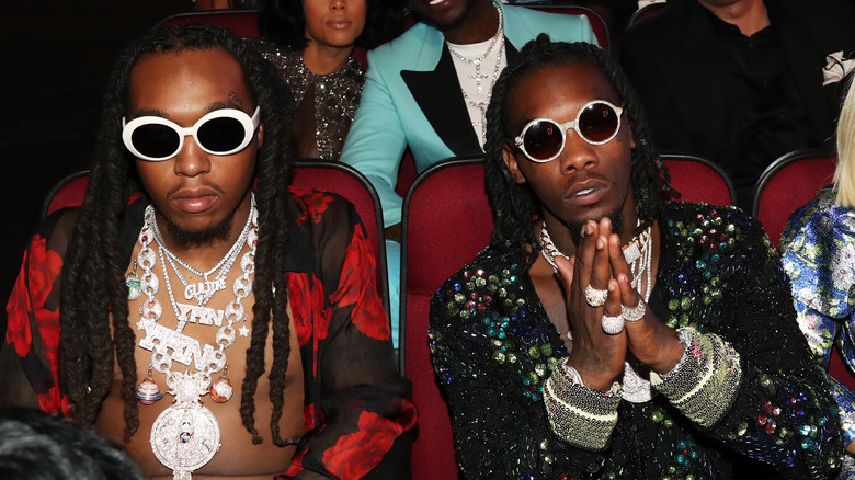 Offset and Takeoff in sunglasses, posing together