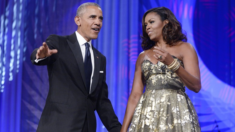 Barack and Michelle Obama at a 2016 event