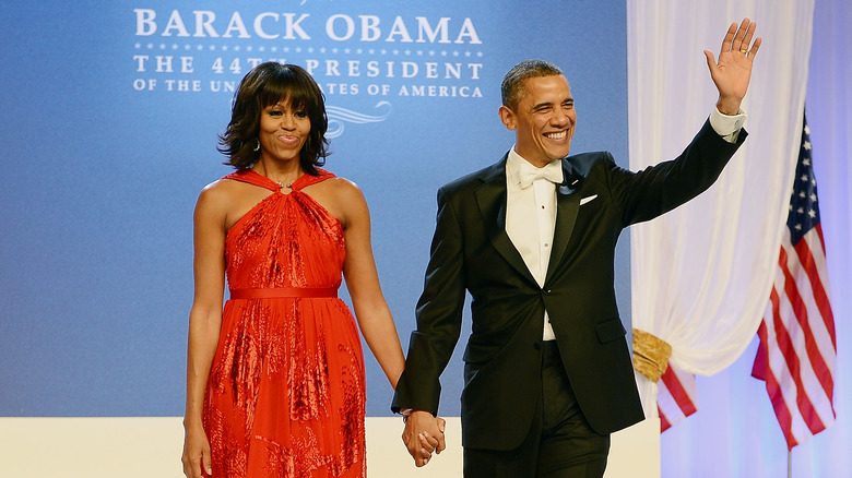 Barack and Michelle Obama at the 2013 inauguration