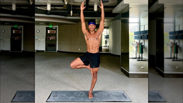 Tajh Bellow doing Hot Yoga