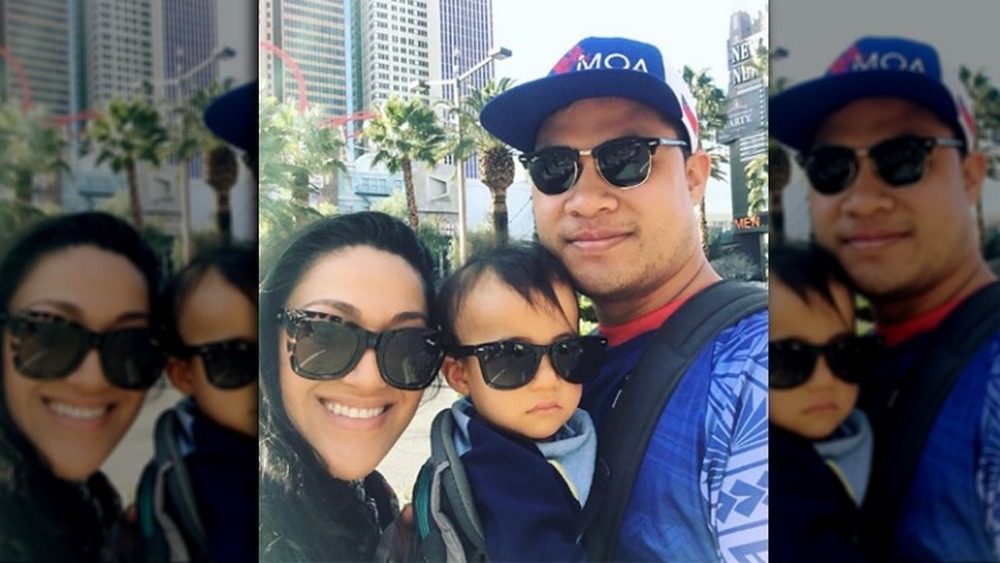 Kalani and Asuelu with their son, Oliver 