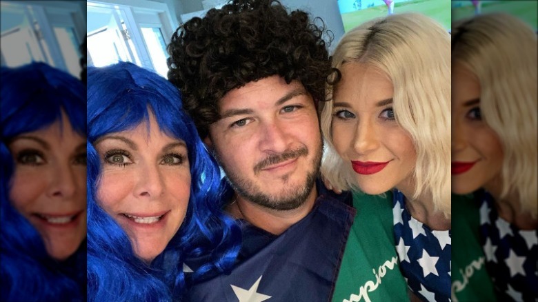 Pam takes a selfie with son Charlie and his wife