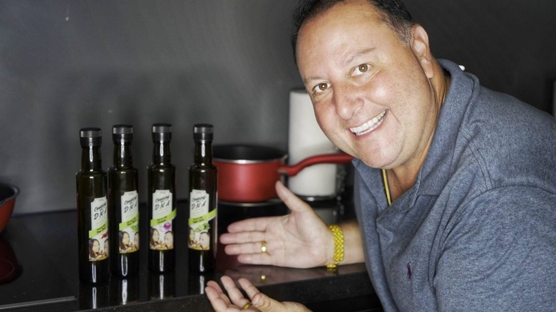 David Toborowsky shows off his new cooking oils