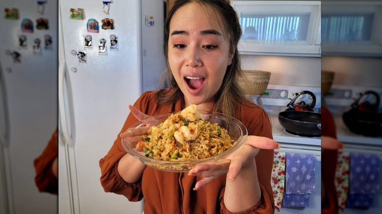 Annie from '90 Day Fiancé' posing with rice