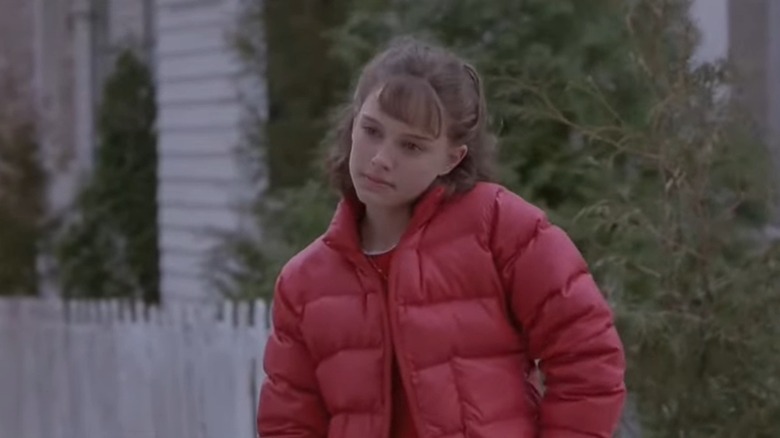 Young Natalie Portman wearing coat