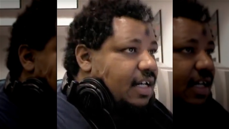 Wesley Willis wearing headphones 