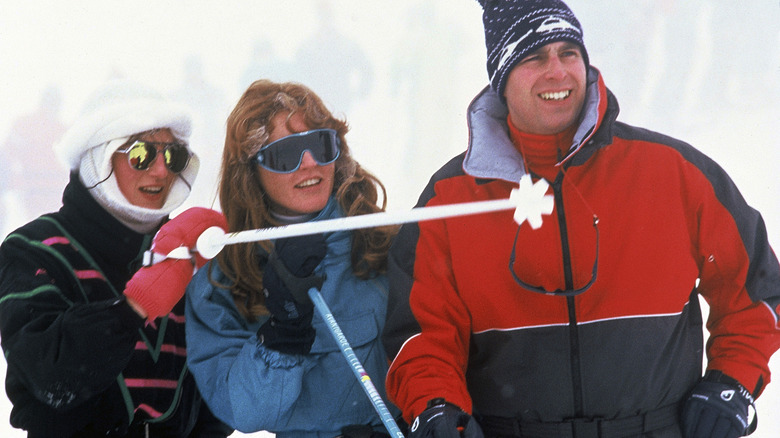 Princess Diana skiing, Fergie, Andrew