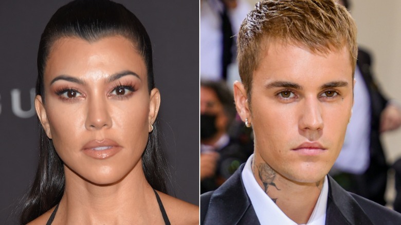 Kourtney Kardashian posing, Justin Bieber posing