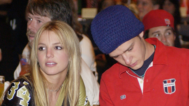 Britney Spears and Justin Timberlake looking distant