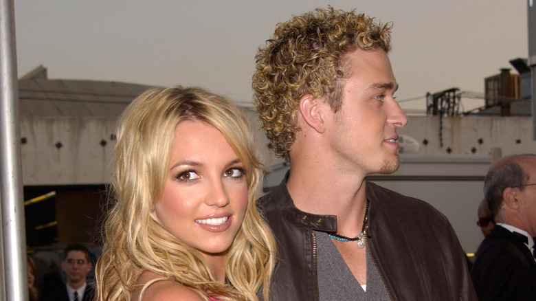 Britney Spears on the red carpet with Justin Timberlake