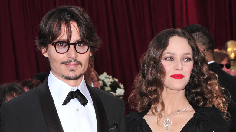 Johnny Depp and Vanessa Paradis at an event 