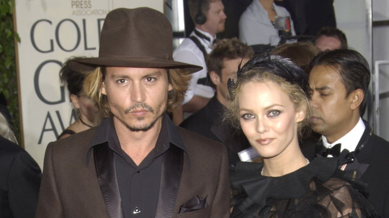 Johnny Depp and Vanessa Paradis at an event 