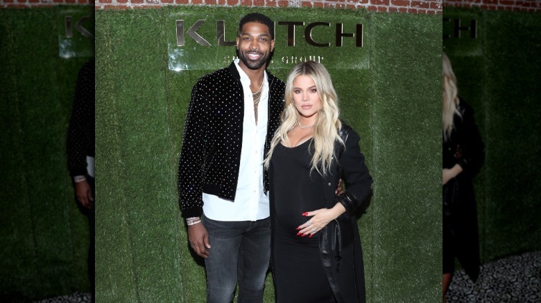 Tristan Thompson and Khloe Kardashian smiling