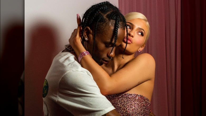 Kylie Jenner and Travis Scott hug on Instagram 