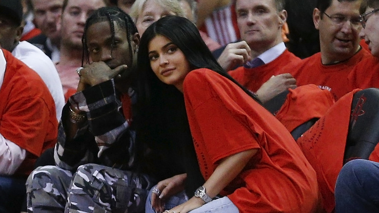 Kylie Jenner and Travis Scott at an event 