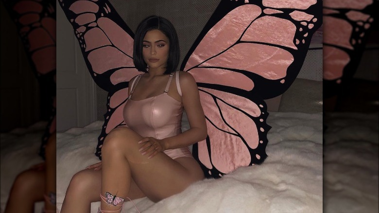 Kylie Jenner on Instagram in a butterfly costume