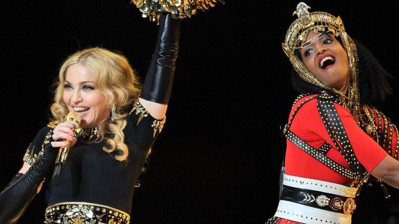 Madonna and M.I.A performing at Super Bowl